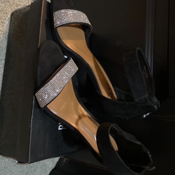 black suede bling heels - Picture 2 of 4